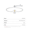 MODIAN 925 Sterling Silver Exquisite Enamel Daisy Flowers Bracelet Trendy Adjustable Snake Chain For Women Valentine’s Day Gifts