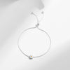 MODIAN 925 Sterling Silver Exquisite Enamel Daisy Flowers Bracelet Trendy Adjustable Snake Chain For Women Valentine’s Day Gifts