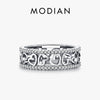 MODIAN 925 Sterling Silver Exquisite Hearts Eternity Band Rings Stackable Stunning Clear CZ Rings For Women Fine Jewelry