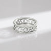 MODIAN 925 Sterling Silver Exquisite Hearts Eternity Band Rings Stackable Stunning Clear CZ Rings For Women Fine Jewelry