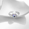 MODIAN 925 Sterling Silver Exquisite Sparkle Moonstone Adjustable Rings For Women Heart Free Size Rings Fine Jewelry