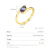 MODIAN 925 Sterling Silver Exquisite Tanzanite Color Oval CZ Rings Trendy Gold Color Stackable Jewelry For Women Gifts