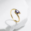 MODIAN 925 Sterling Silver Exquisite Tanzanite Color Oval CZ Rings Trendy Gold Color Stackable Jewelry For Women Gifts