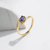 MODIAN 925 Sterling Silver Exquisite Tanzanite Color Oval CZ Rings Trendy Gold Color Stackable Jewelry For Women Gifts