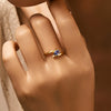 MODIAN 925 Sterling Silver Exquisite Tanzanite Color Oval CZ Rings Trendy Gold Color Stackable Jewelry For Women Gifts