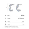 MODIAN 925 Sterling Silver Hollow Out C Hoop Stud Earrings For Women Delicate Pink Blue Opals Ear Pins Fine Jewelry