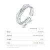 MODIAN 925 Sterling Silver Geometric Lines Texture Open Size 6-9 Finger Rings Trendy Gold Color Stackable Fine Jewelry For Women