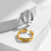 MODIAN 925 Sterling Silver Geometric Lines Texture Open Size 6-9 Finger Rings Trendy Gold Color Stackable Fine Jewelry For Women