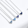 MODIAN 925 Sterling Silver Hearts December Birthstone Pendant Necklace Both Sides CZ Link Chain Necklaces For Women Fine Jewelry