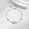 MODIAN 925 Sterling Silver Hearts & Rectangle Emerald Cut Zirconia Wedding Bracelets Classic Romantic Jewelry For Women Gifts