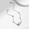 MODIAN 925 Sterling Silver Hearts & Rectangle Emerald Cut Zirconia Wedding Bracelets Classic Romantic Jewelry For Women Gifts