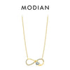 MODIAN 925 Sterling Silver Infinite Love Necklace Romantic Embrace Heart Pendant Link Chain For Women Anniversary Jewelry Gifts