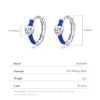 MODIAN 925 Sterling Silver Klein Blue Enamel Hearts Hoop Earrings Romantic CZ Small Ear Buckles For Women Wedding Jewelry