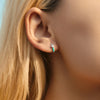 MODIAN 925 Sterling Silver Klein Blue Enamel Hearts Hoop Earrings Romantic CZ Small Ear Buckles For Women Wedding Jewelry