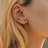 MODIAN 925 Sterling Silver Klein Blue Enamel Hearts Hoop Earrings Romantic CZ Small Ear Buckles For Women Wedding Jewelry