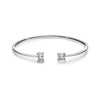 MODIAN 925 Sterling Silver Luxury Asymmetry Sparkling AAAAA Zirconia Open Size Bangle Bracelet For Women Wedding Fine Jewelry