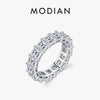 MODIAN 925 Sterling Silver Luxury Emerald Cut Square Sparkling Zirconia Wedding Ring For Women Anniversary Fine Jewelry Gifts