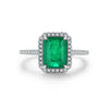 MODIAN 925 Sterling Silver Luxury Rectangle Emerald Cut Sparkling Ring Platinum Plated For Women Wedding Statement Jewelry Gift