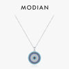 MODIAN 925 Sterling Silver Luxury Vintage Pendant Necklace Turquoise Blue Clear CZ Link Chain For Women Fine Jewelry Gifts