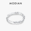 MODIAN 925 Sterling Silver Minimalism Adjustable Stackable Finger Ring Block Splicing Rings For Women Fine Jewelry Gifts