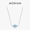 MODIAN 925 Sterling Silver Natural Blue Turquoise Pendant Necklace Sparkling Pave Setting CZ for Women Valentine's Day Gift