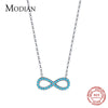 MODIAN 925 Sterling Silver Natural Turquoise Romantic Infinite Love Pendant Necklace For Women Valentine's Day Gifts Jewelry