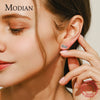 MODIAN 925 Sterling Silver Natural Turquoise Stud Earrings For Women Romantic Infinite Love Fine Jewelry Valentine's Day Gift