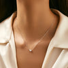 MODIAN 925 Sterling Silver Oblique Rhombic CZ Pendant Necklace Trendy Stackable Neck Chain for Women Wedding Fine Jewelry