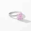 MODIAN 925 Sterling Silver Pink Crushed Ice Cut 2ct Square Sparkling Ring For Platinum Plated Women Classic Wedding Jewelry Gift