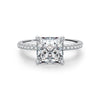 MODIAN 925 Sterling Silver Pink Crushed Ice Cut 2ct Square Sparkling Ring For Platinum Plated Women Classic Wedding Jewelry Gift