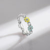MODIAN 925 Sterling Silver Plant Series Original Design Enamel Daisy Flower Rings For Women Colorful Ring Fine Jewelry