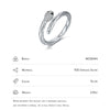 MODIAN 925 Sterling Silver Platinum Plated Adjustable Snake Ring Trendy Black Zircon Vintage Textures Jewelry For Women Gifts