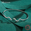 MODIAN 925 Sterling Silver Punk  Exquisite  Clear CZ Snake Adjustable Rings Bangle Earrings For Women Fine Jewelry Sets