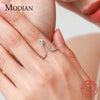 MODIAN 925 Sterling Silver Punk  Exquisite  Clear CZ Snake Adjustable Rings Bangle Earrings For Women Fine Jewelry Sets