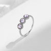 MODIAN 925 Sterling Silver Purple Rose Cut Round Zirconia Ring Delicate Asymmetry Rings For Women Fine Jewelry Gift