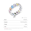MODIAN 925 Sterling Silver Rainbow Color Cubic Zirconia Rings Luxury Wedding Engagement Rings Band For Women Jewelry