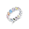MODIAN 925 Sterling Silver Rainbow Color Cubic Zirconia Rings Luxury Wedding Engagement Rings Band For Women Jewelry