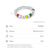 MODIAN 925 Sterling Silver Rainbow Colorful Beads Adjustable Finger Ring Trendy Stackable Fine Jewelry For Women Girls Gifts