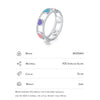 MODIAN 925 Sterling Silver Rainbow Colorful Hearts To Hearts Enamel Finger Ring For Women Fine Jewelry Valentine’s Day Gifts