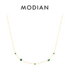 MODIAN 925 Sterling Silver Rainbow Colorful Zirconia Pendant Necklace Shiny Geometric Chain Neck For Women Party Jewelry Gift