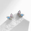 MODIAN 925 Sterling Silver Rainbow Colorful Zirconia Stud Earrings Luxury Hollow Butterfly Fine Jewelry For Women Christmas Gift
