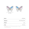 MODIAN 925 Sterling Silver Rainbow Colorful Zirconia Stud Earrings Luxury Hollow Butterfly Fine Jewelry For Women Christmas Gift