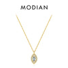 MODIAN 925 Sterling Silver Rhombus Sparkling Zirconia Pendant Necklace Trendy Gold Color Link Chain For Women Fine Jewelry Gifts