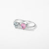 MODIAN 925 Sterling Silver Romantic Dazzling Pink Hearts Zirconia Wedding Ring For Women Engagement Classic Fine Jewelry Gifts