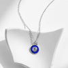 MODIAN 925 Sterling Silver Romantic Heart Klein Blue Enamel Pendant Necklace Shiny CZ Chain Neck For Women Fine Jewelry