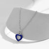 MODIAN 925 Sterling Silver Romantic Heart Klein Blue Enamel Pendant Necklace Shiny CZ Chain Neck For Women Fine Jewelry