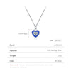 MODIAN 925 Sterling Silver Romantic Heart Klein Blue Enamel Pendant Necklace Shiny CZ Chain Neck For Women Fine Jewelry