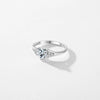 MODIAN 925 Sterling Silver Romantic Heart Love Finger Ring Pave Setting CZ Band For Women Wedding Engagement Anniversary Gift