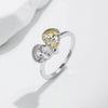 MODIAN 925 Sterling Silver Romantic Hearts Ring Delicate Water Drop CZ Stone Finger Ring For Women Wedding Fine Jewelry Gift