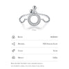 MODIAN 925 Sterling Silver Round Circle Finger Rings For Women Clear Cubic Zirconia Adjustable Link Chain Ring Fine Jewelry